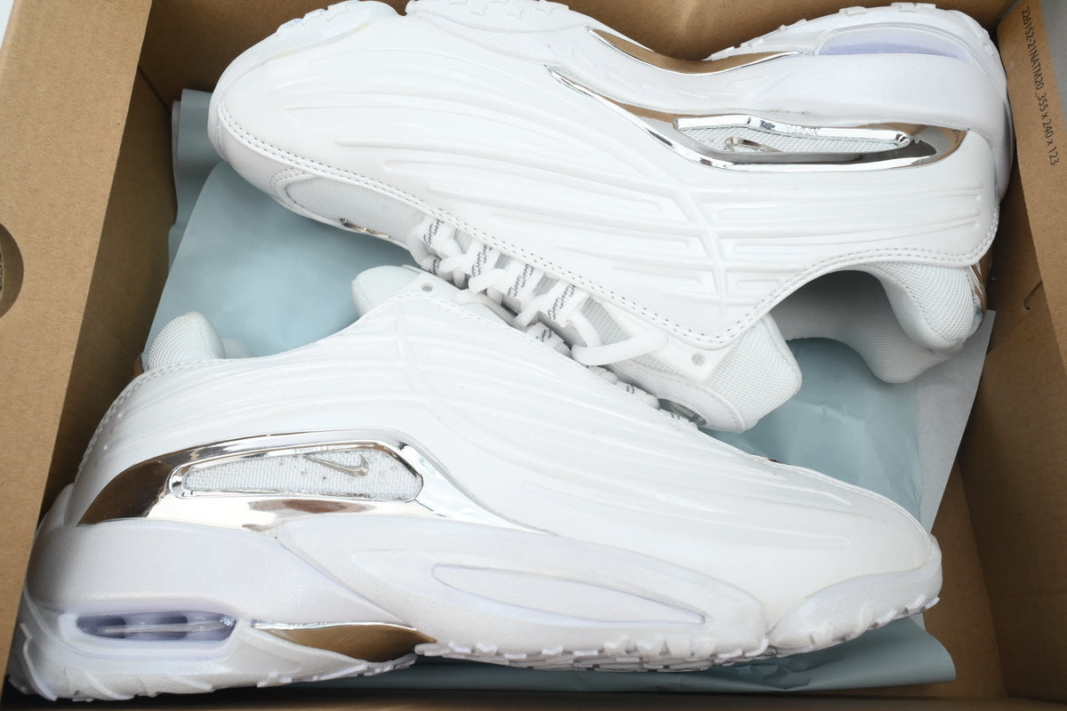 Nike Hot Step 2 x Drake NOCTA White/Chrome" Chrome heel + shank, all white upper