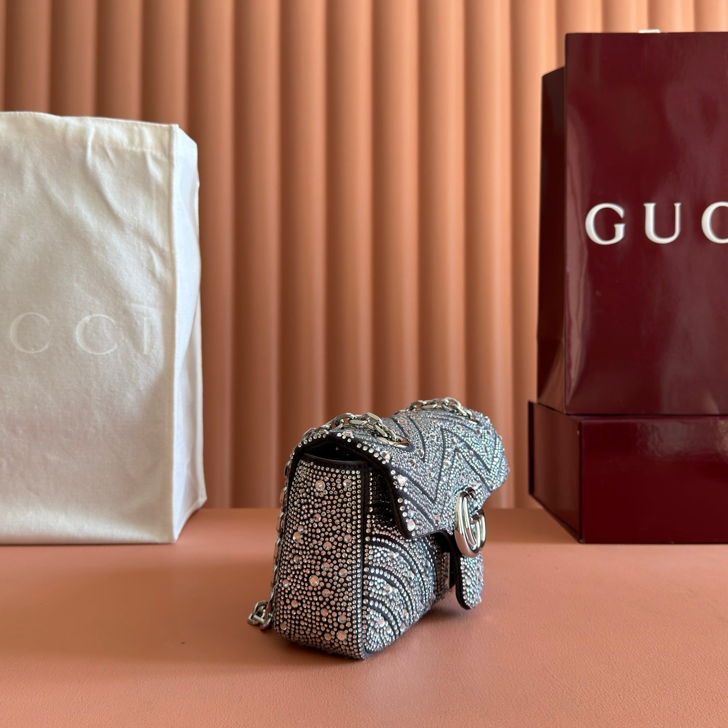 GG Marmont Crystal Mini Chain Bag