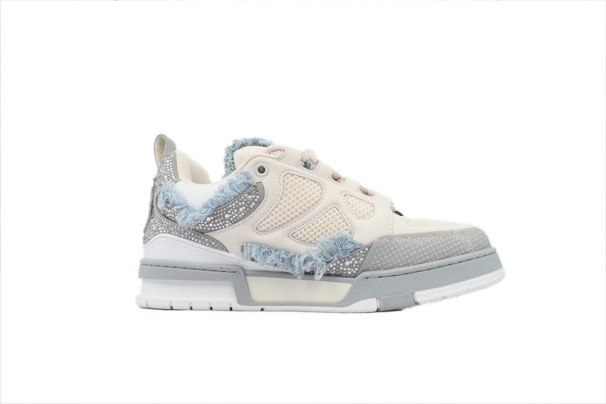 Louis Vuitton LV Trainer Maxi "Grey Denim Crystal