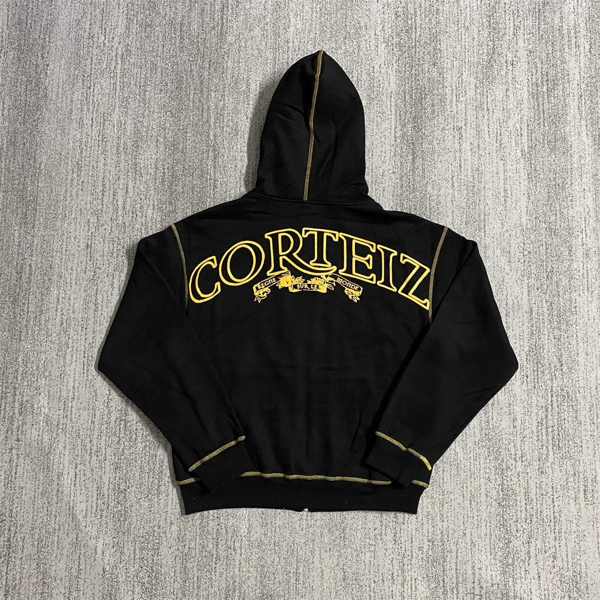 MCorteiz "Règle Sur Le Monde" Zip-Hoodie - Schwarz/Gold