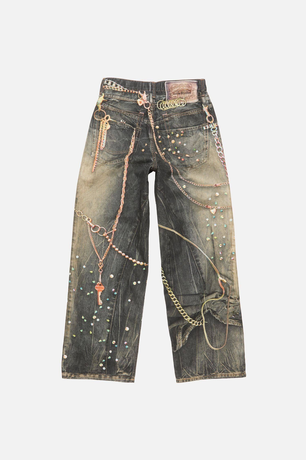 Acne Studios Trompe-l'œil "Chains & Studs" Denim Jeans
