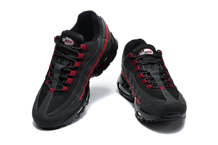 This is a Nike Air Max 95 in a black and red colorway