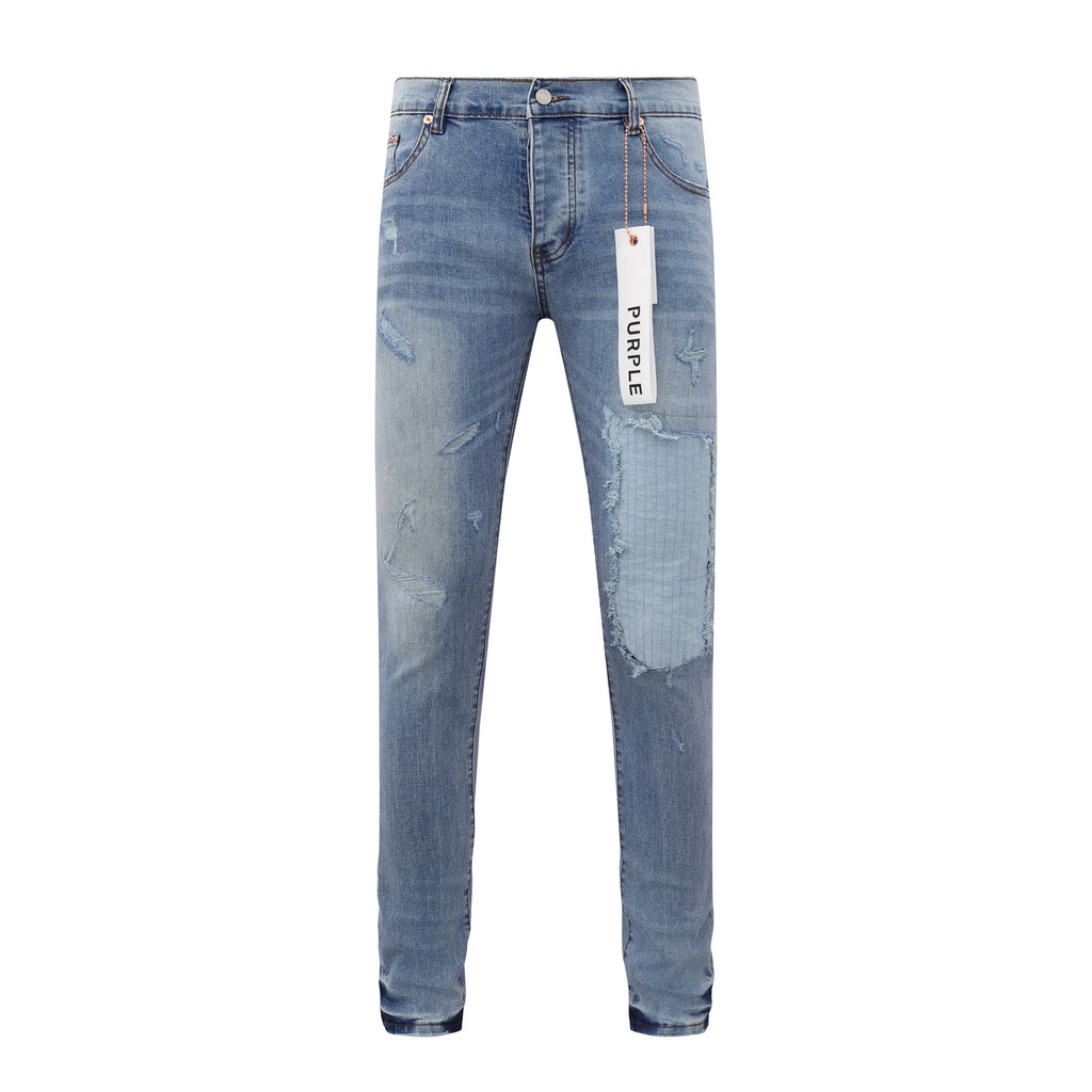 Purple Brand Light Wash Distressed Skinny Jeans
