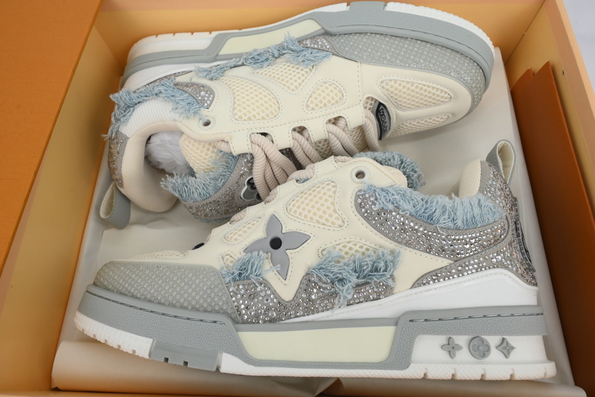 Louis Vuitton LV Trainer Maxi "Grey Denim Crystal