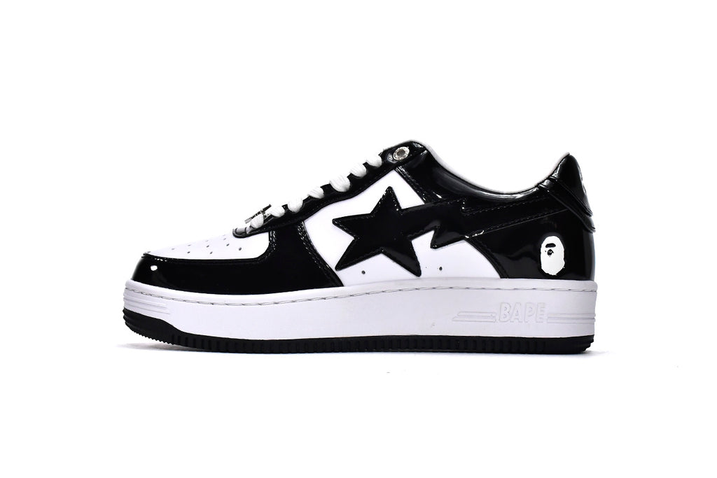 Bape Sta low Black/White Patent