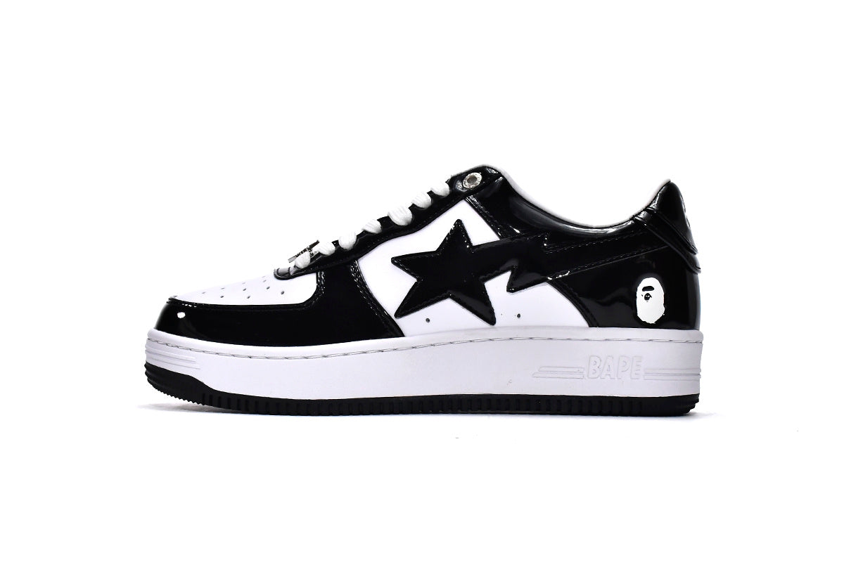 Bape Sta low Black/White Patent