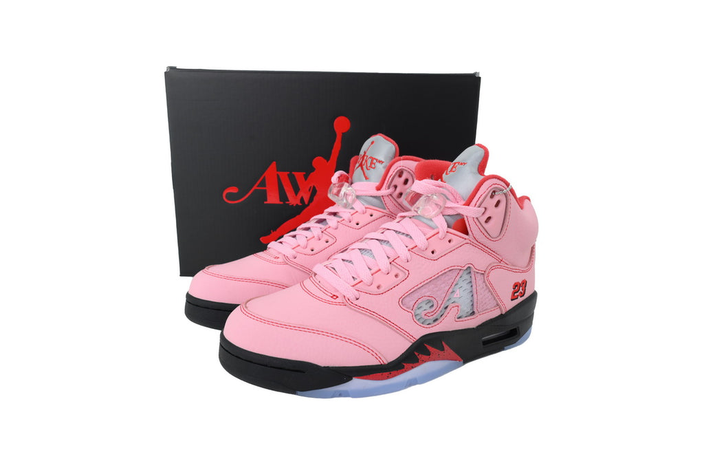 Awake NY x Air Jordan 5 Arctic Pink + black/red shark teeth + “23” heel