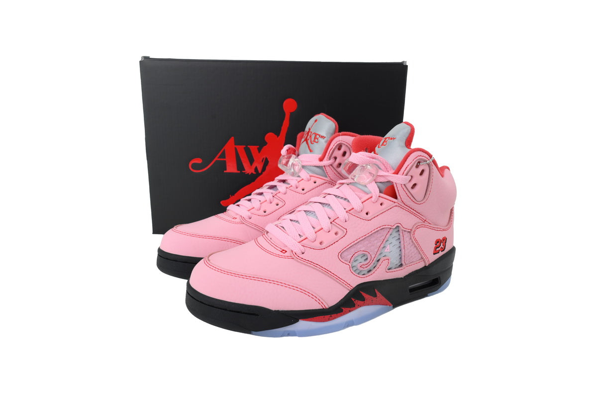 Awake NY x Air Jordan 5 Arctic Pink + black/red shark teeth + “23” heel