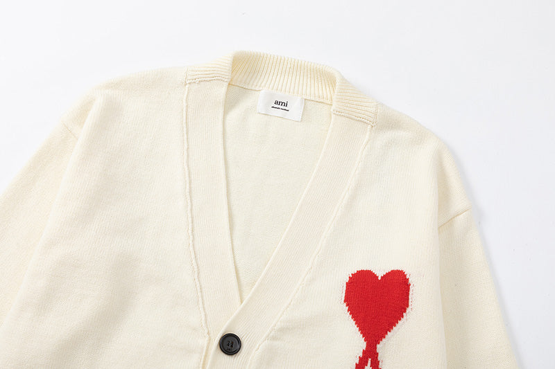 AMI Paris Ami de Coeur V-Neck Cardigan Unisex