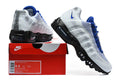 This is a Nike Air Max 95 in a white and royal blue colorway.