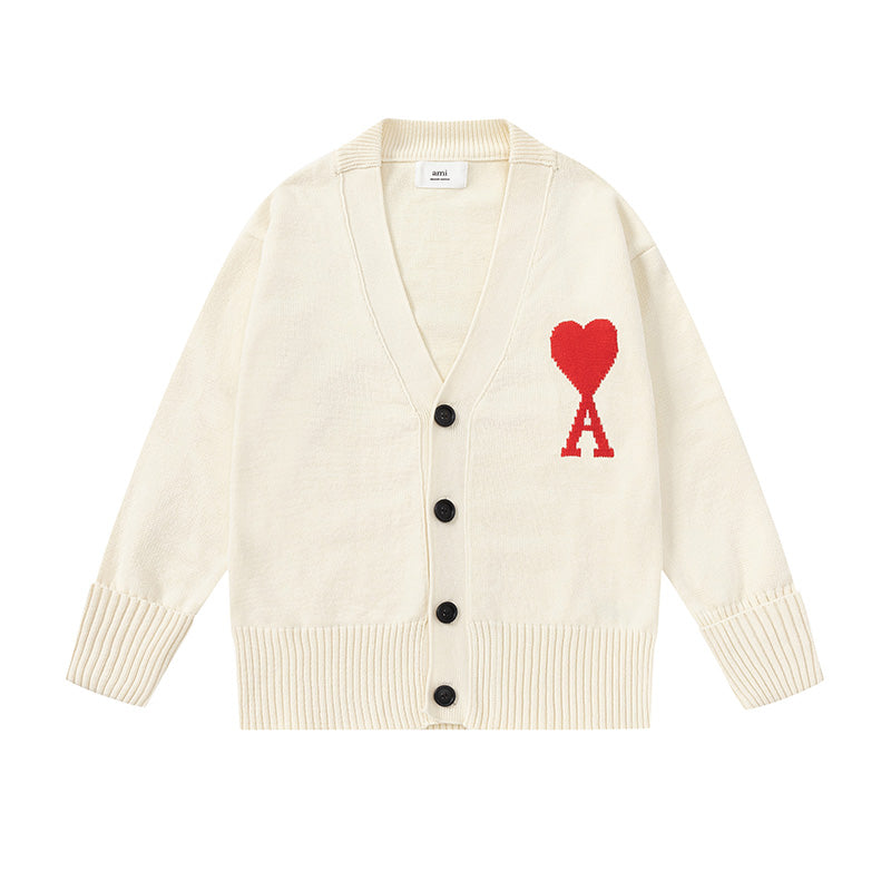 AMI Paris Ami de Coeur V-Neck Cardigan Unisex