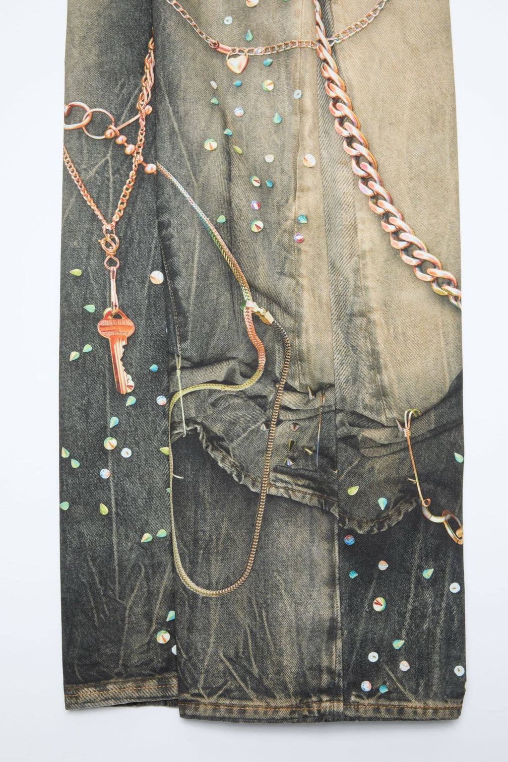 Acne Studios Trompe-l'œil "Chains & Studs" Denim Jeans