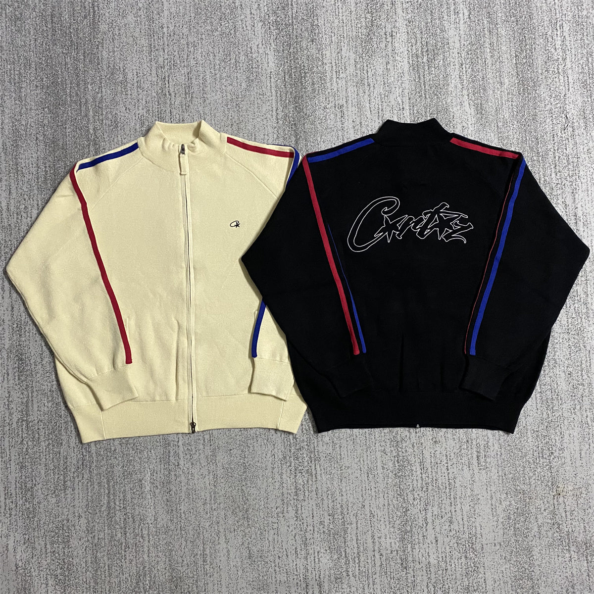 Corteiz "US / Rules The World" Knit Zip Jackets