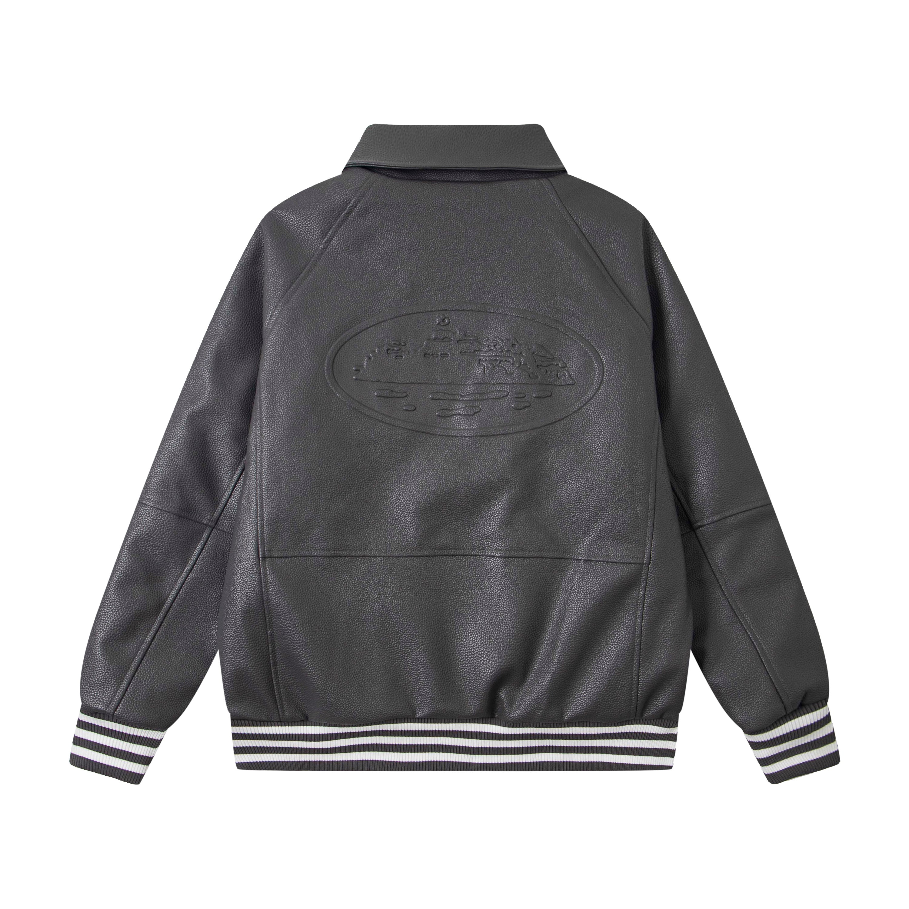 Corteiz Alcatraz Leather Bomber Jacket