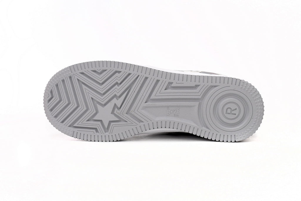 Bape Sta low White/Silver Metallic Patent