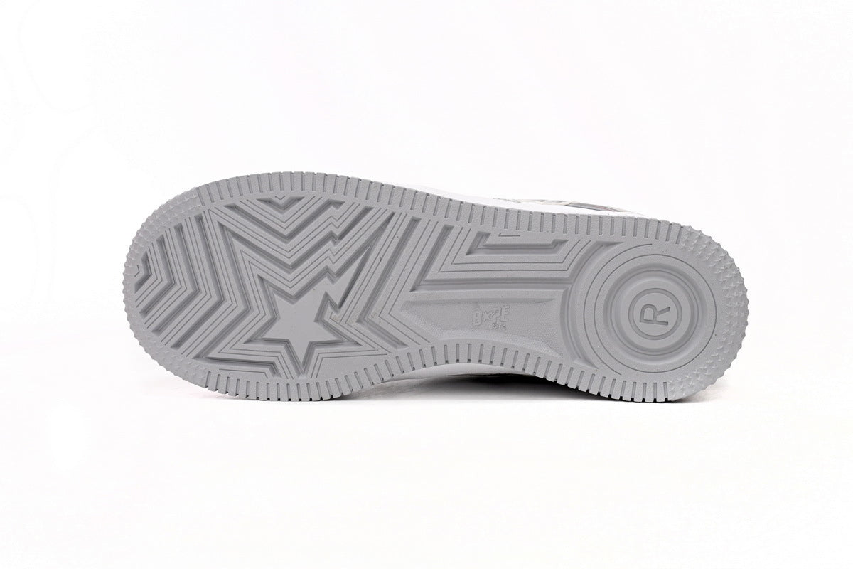 Bape Sta low White/Silver Metallic Patent
