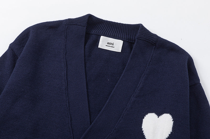 AMI Paris Ami de Coeur V-Neck Cardigan Unisex