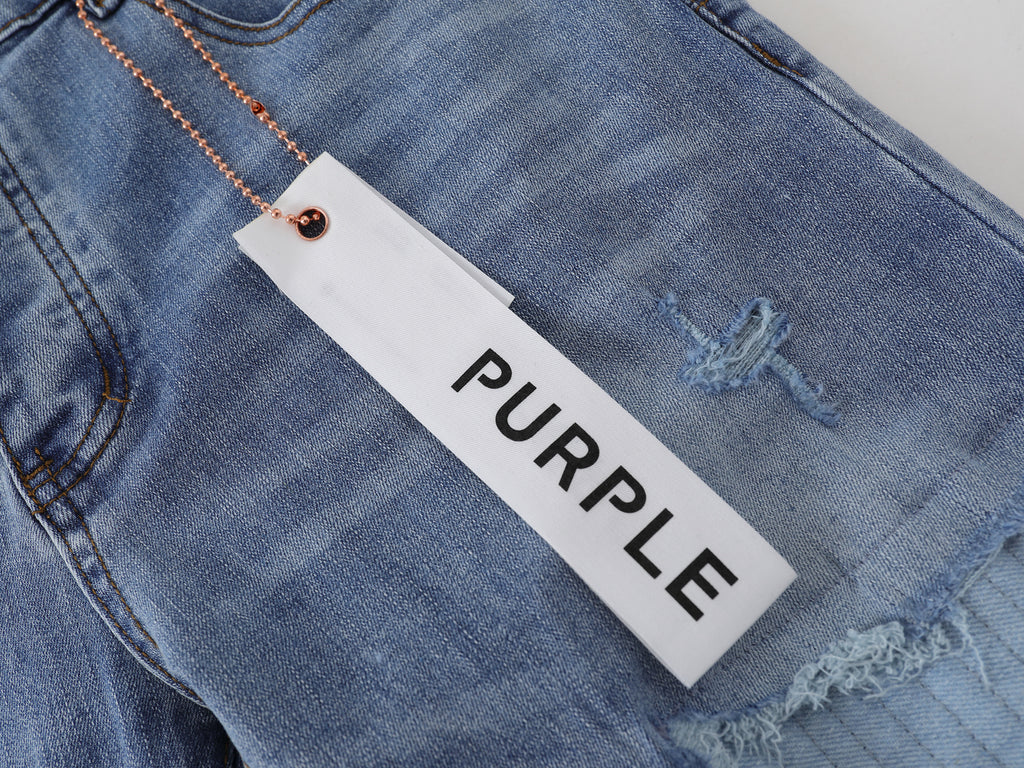 Purple Brand Light Wash Distressed Skinny Jeans