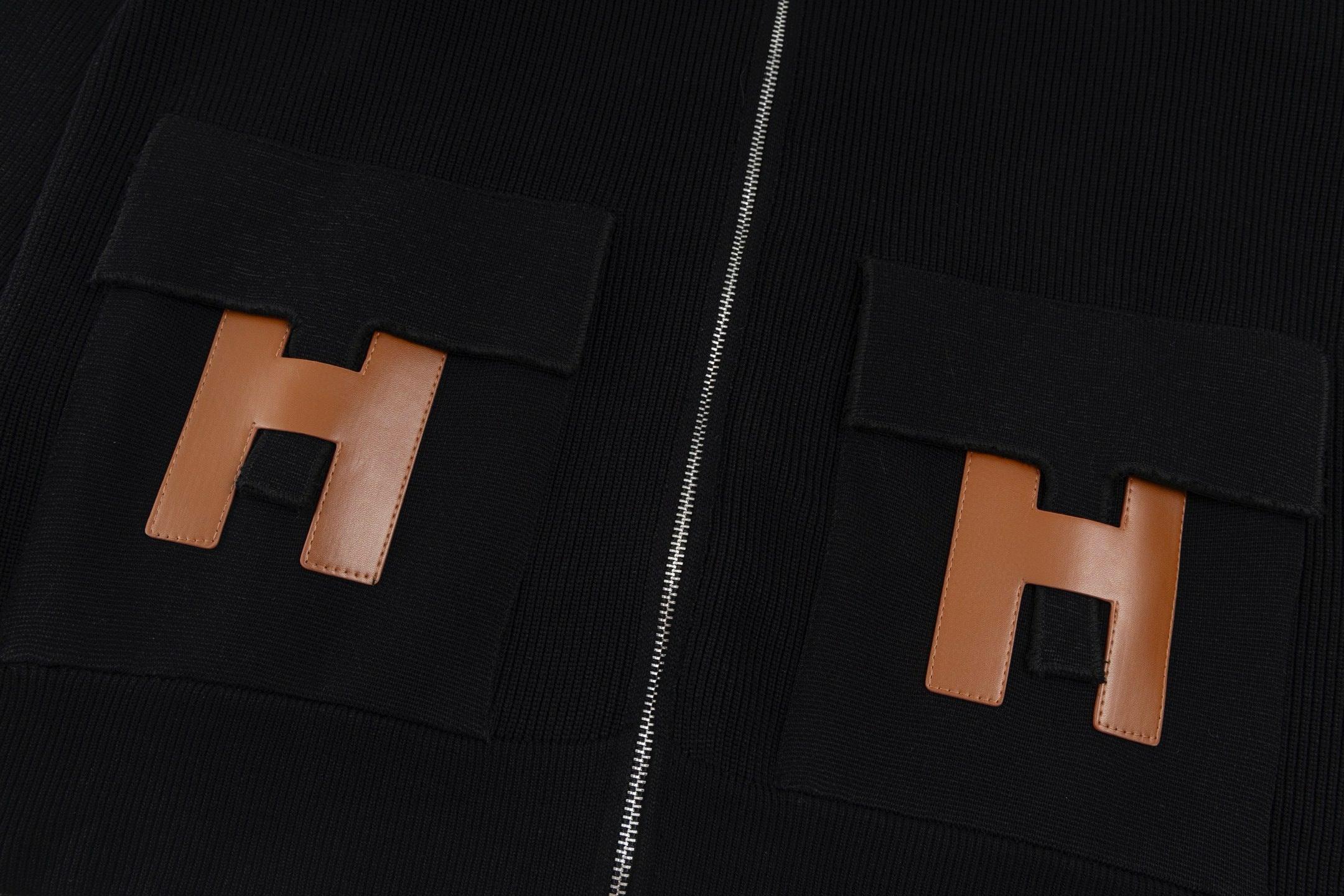 Hermès"H"Patch Zip-Up Knit Cardigan/Jacket