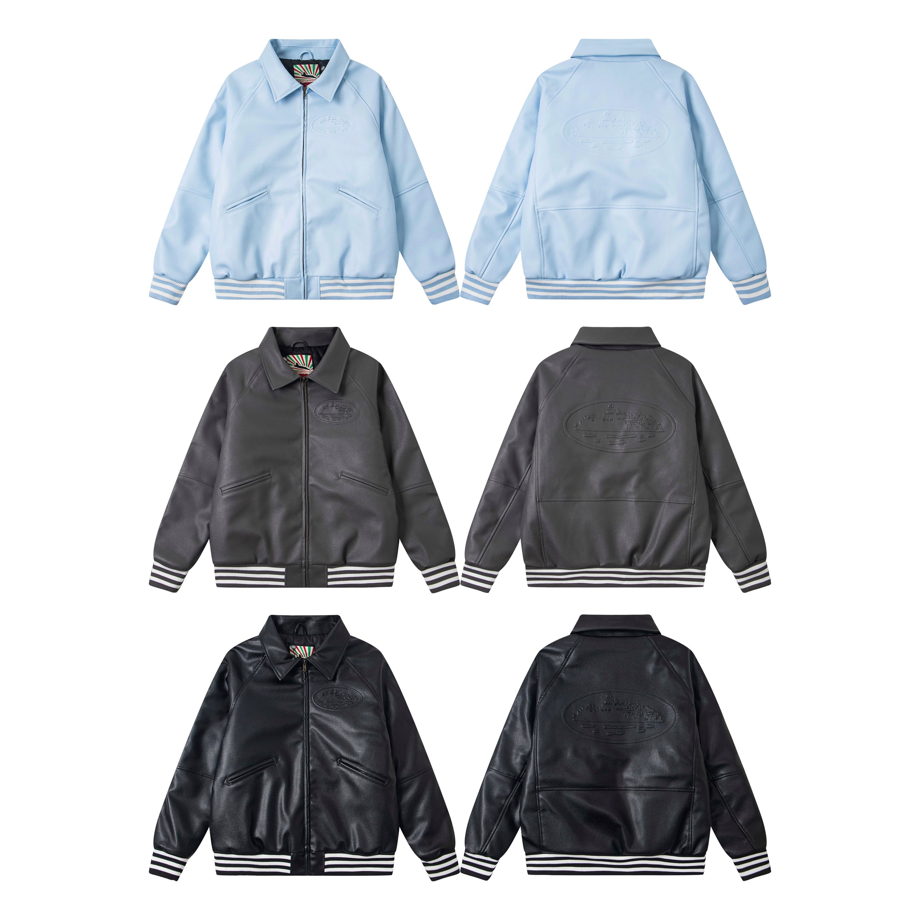 Corteiz Alcatraz Leather Bomber Jacket
