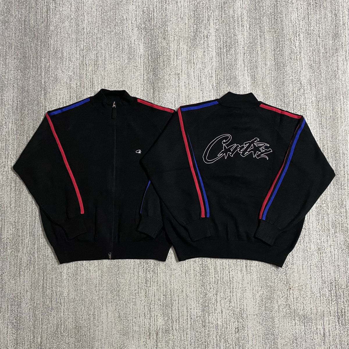 Corteiz "US / Rules The World" Knit Zip Jackets