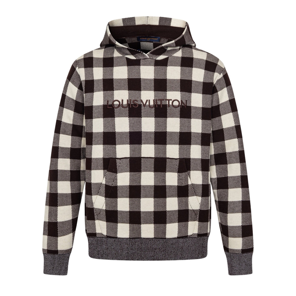 Louis Vuitton Damier Gingham Check Knit Hoodie