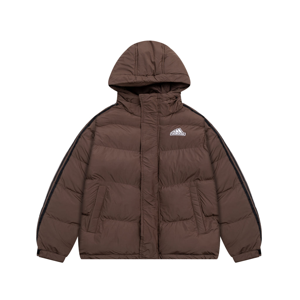 Addias 3-Stripes Oversized Hooded Puffer Jacket