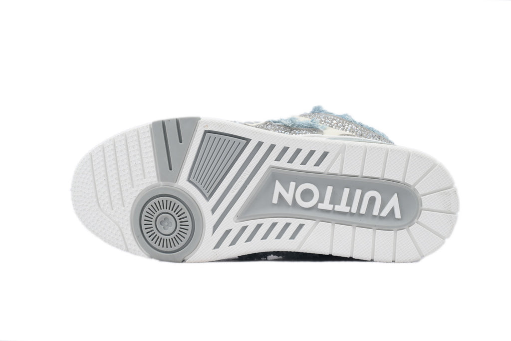 Louis Vuitton LV Trainer Maxi "Grey Denim Crystal