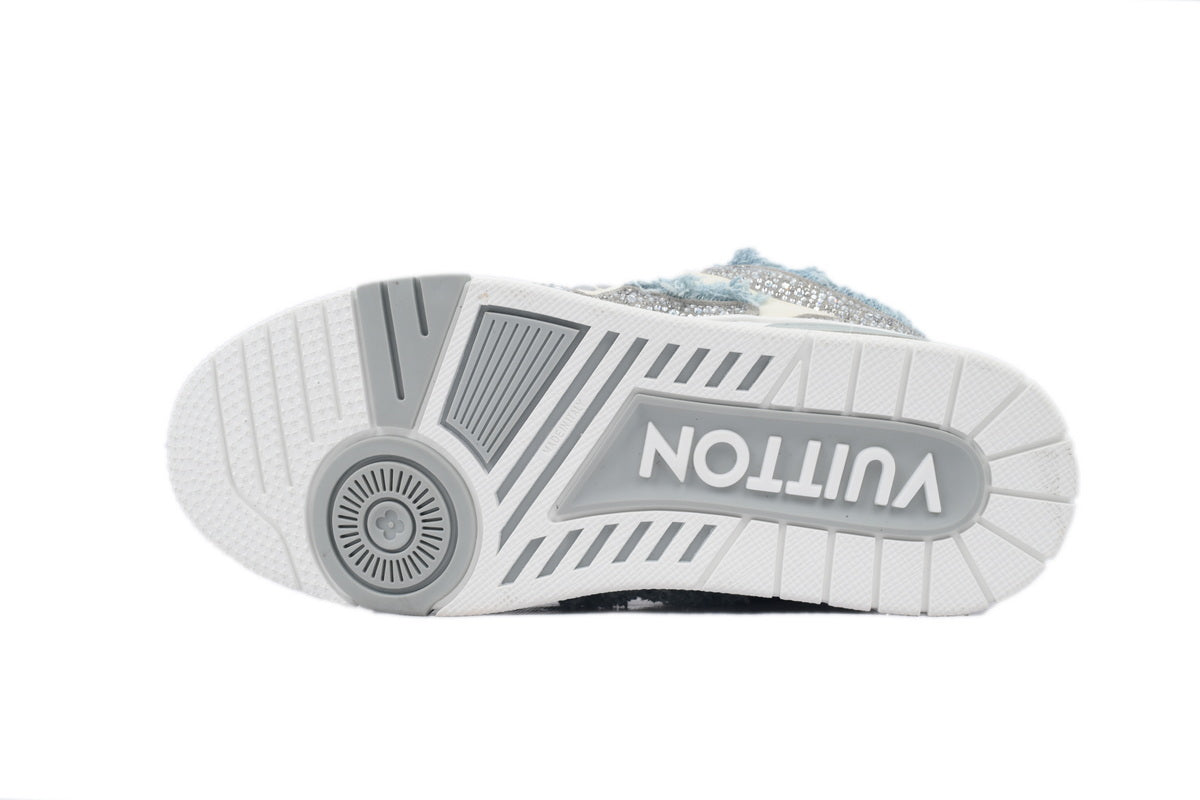 Louis Vuitton LV Trainer Maxi "Grey Denim Crystal