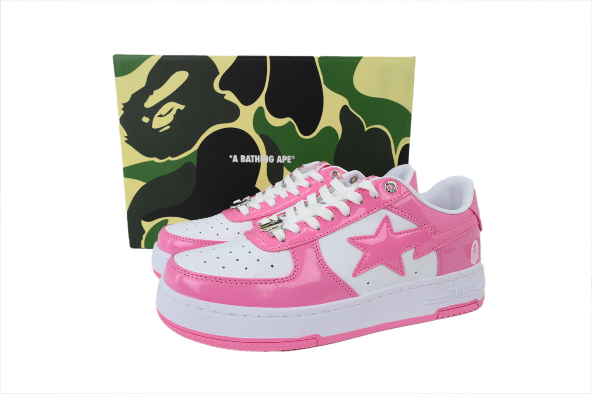 BAPE STA Low "Pink/White" Patent Leather