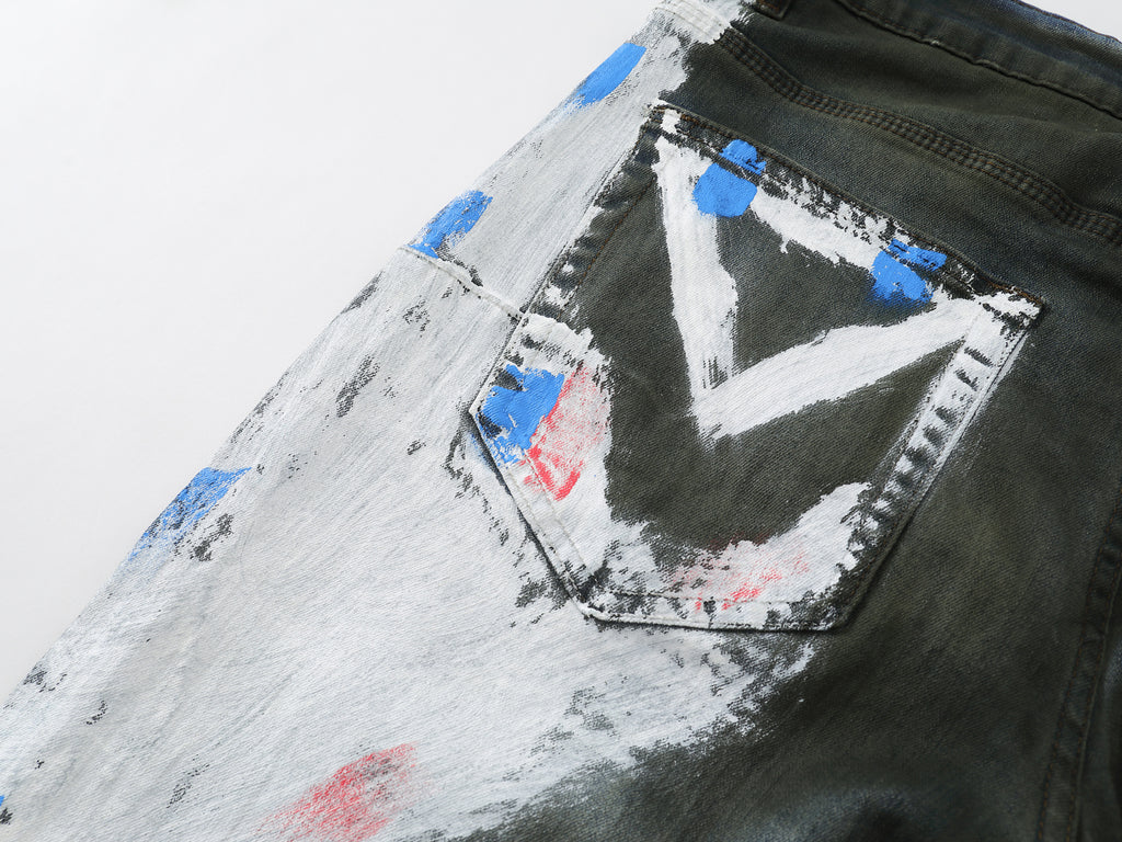 Purple Brand "Paint Splatter" Skinny Jeans”