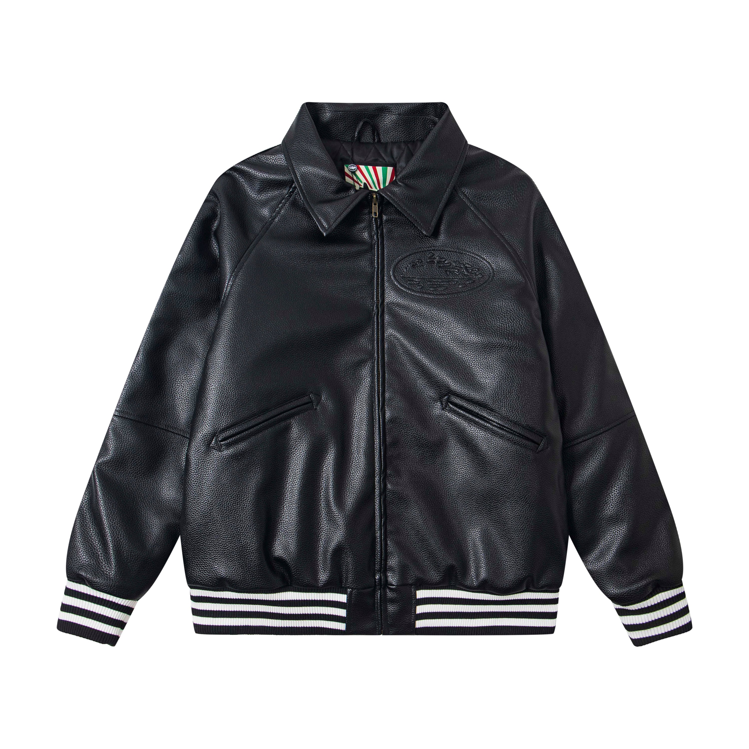 Corteiz Alcatraz Leather Bomber Jacket