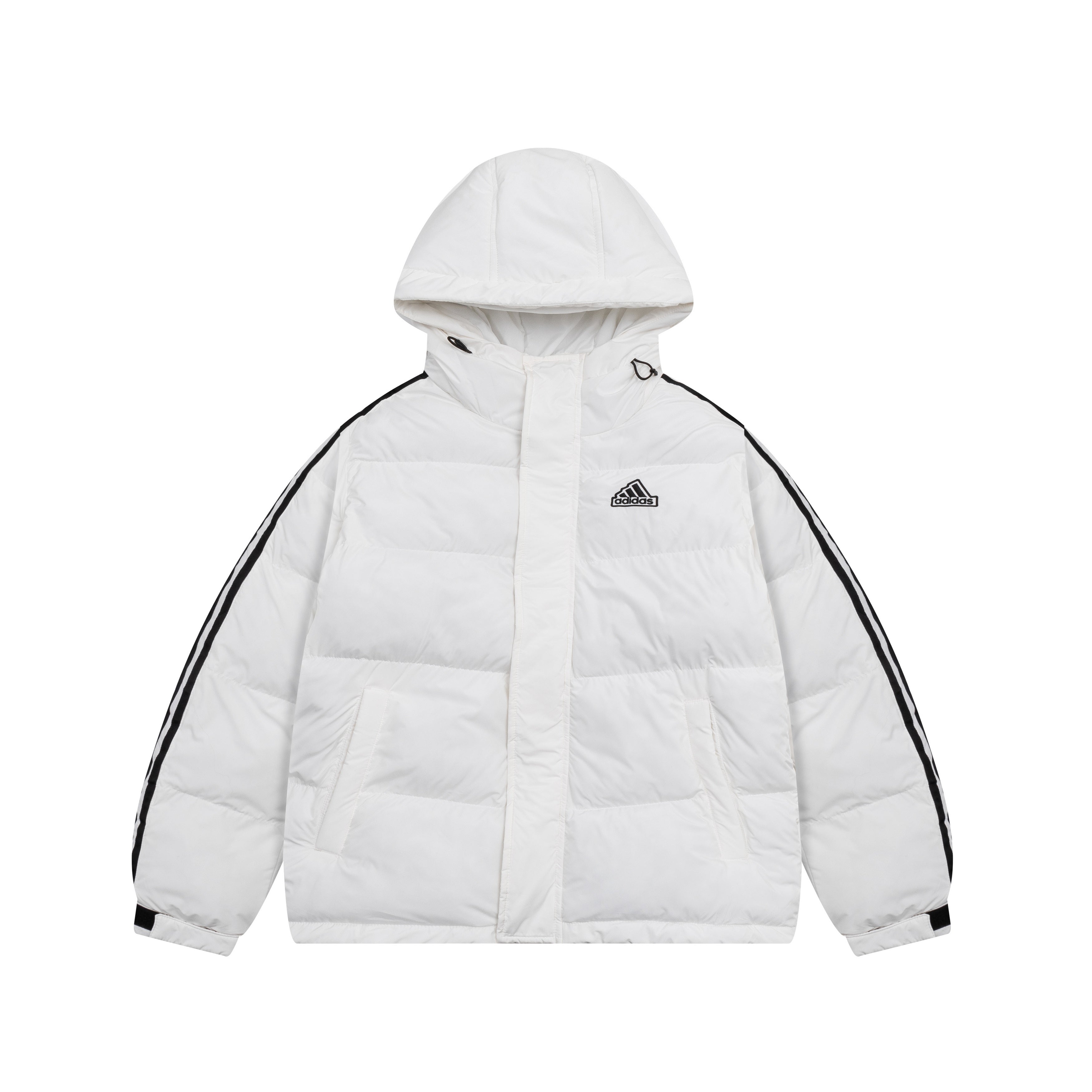 Addias 3-Stripes Oversized Hooded Puffer Jacket