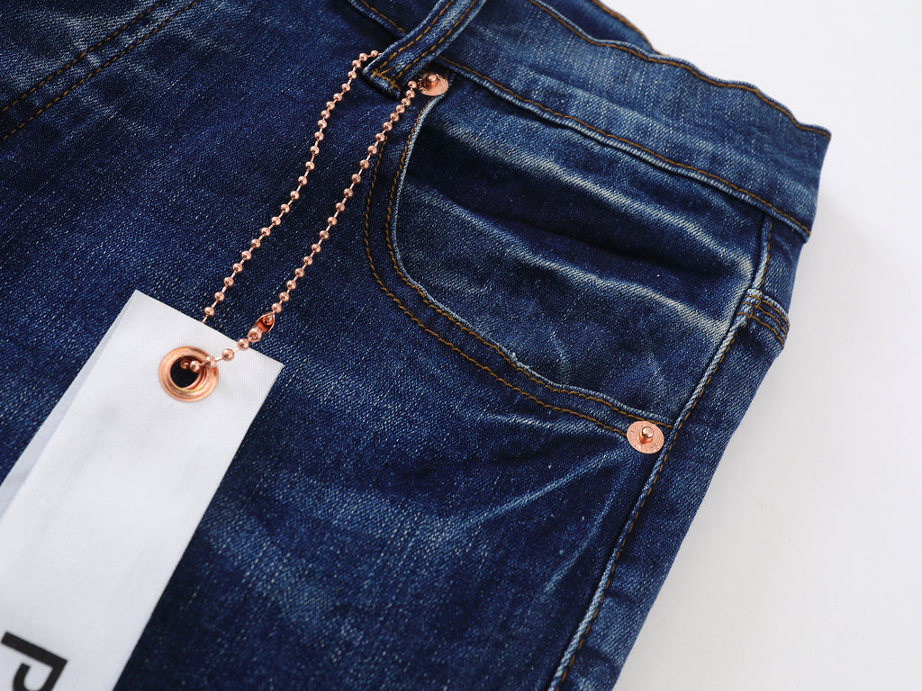 Purple Brand "Multi Patch" / "Patchwork" Skinny Jeans - Dark Wash