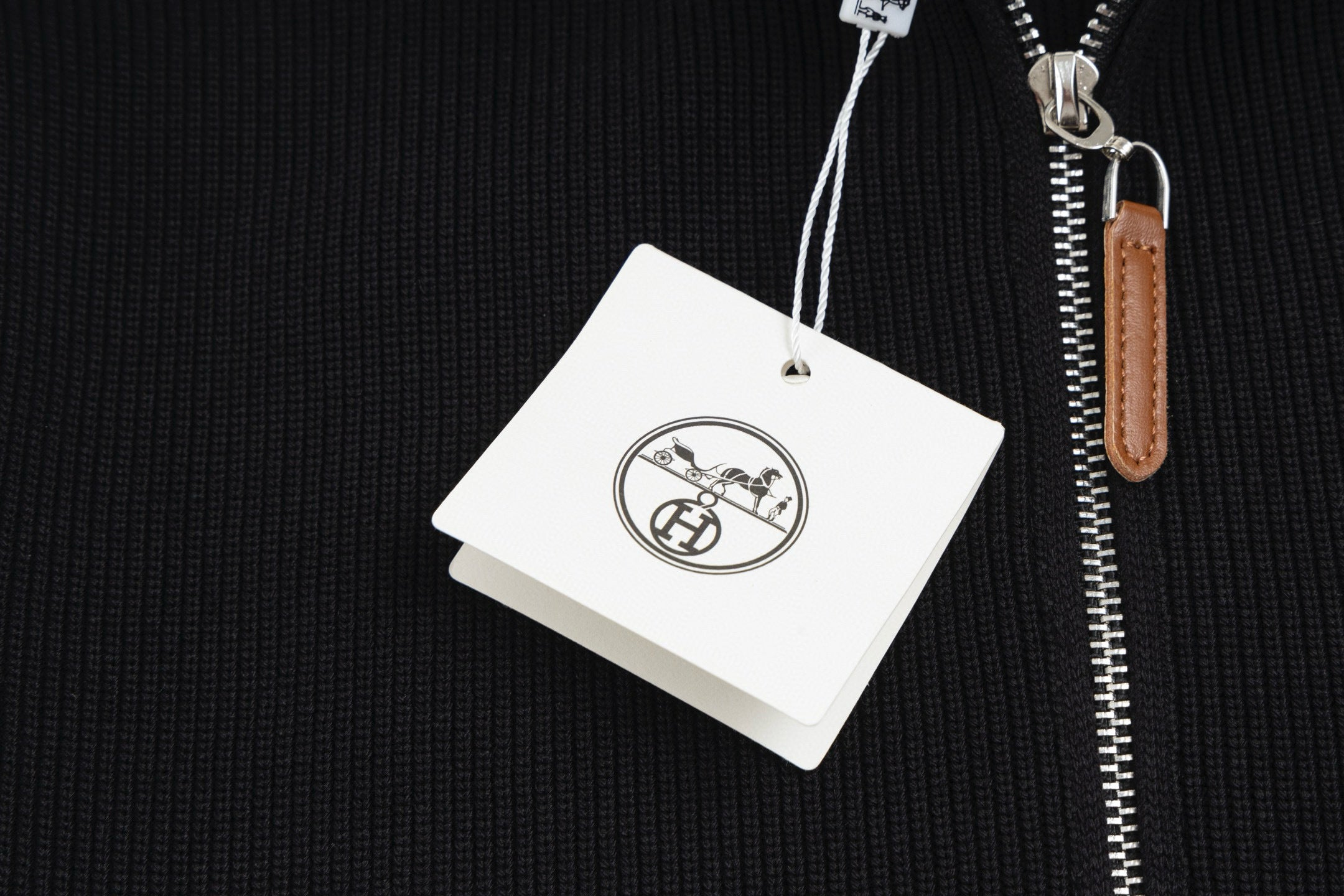 Hermès"H"Patch Zip-Up Knit Cardigan/Jacket