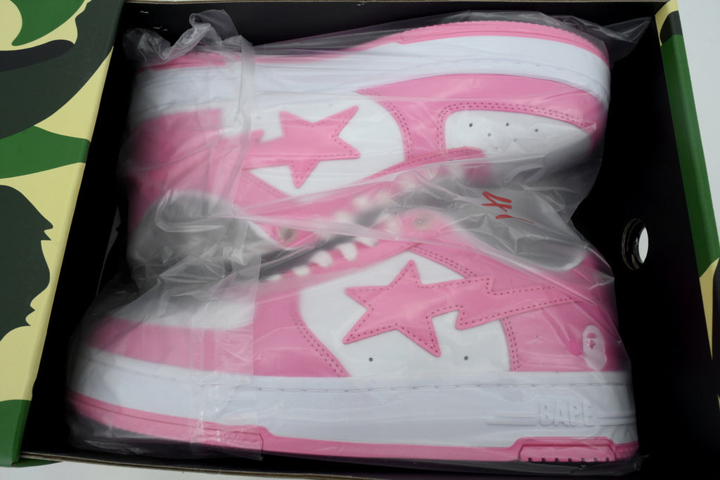 BAPE STA Low "Pink/White" Patent Leather