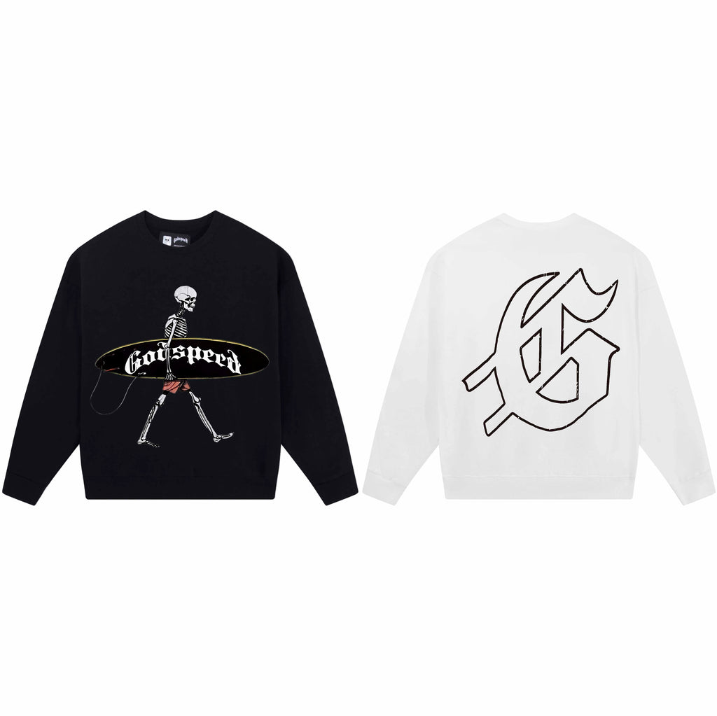 Godspeed "Surfing Skeleton" Rundhalspullover