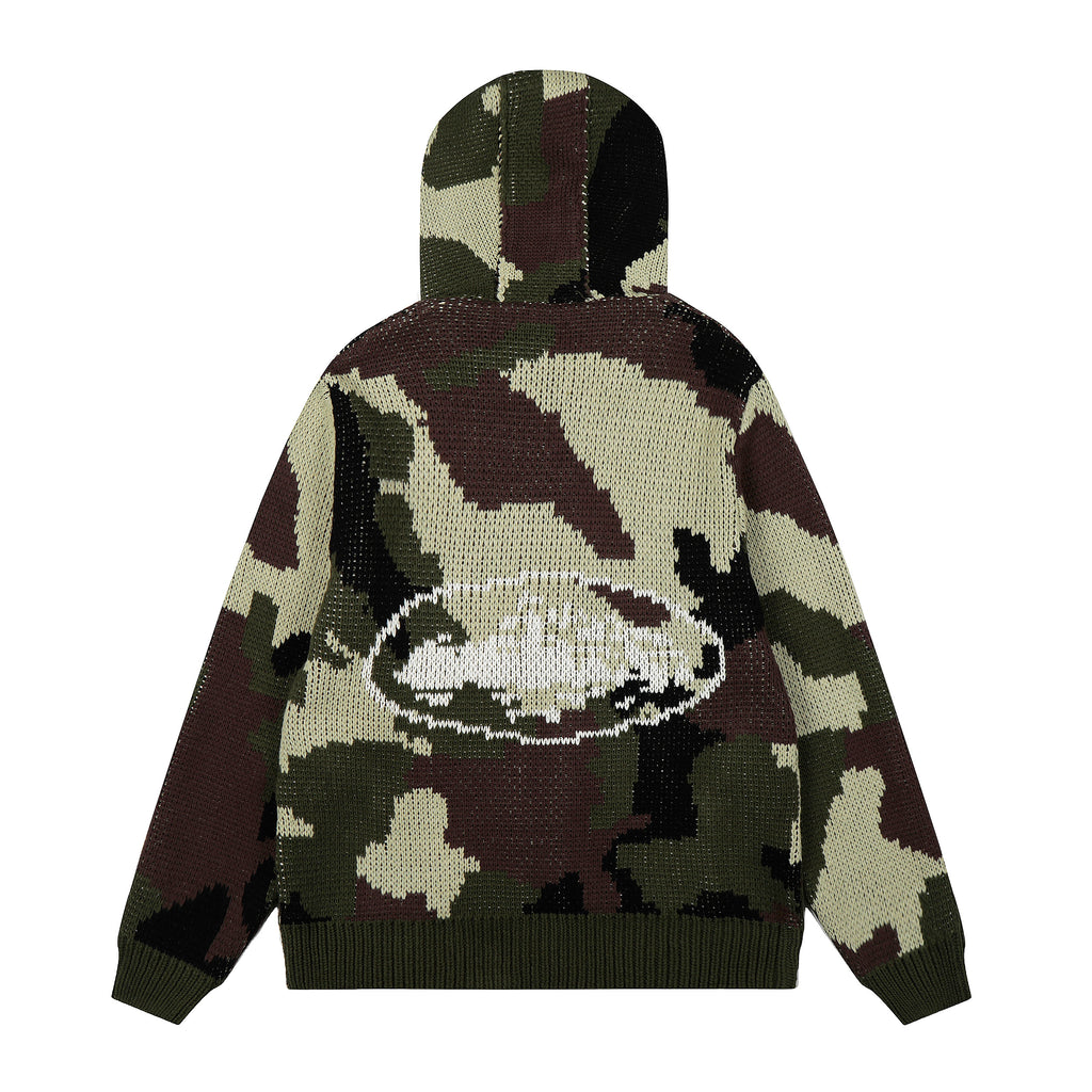 Corteiz Camo Knit Zip Hoodie / Cardigan