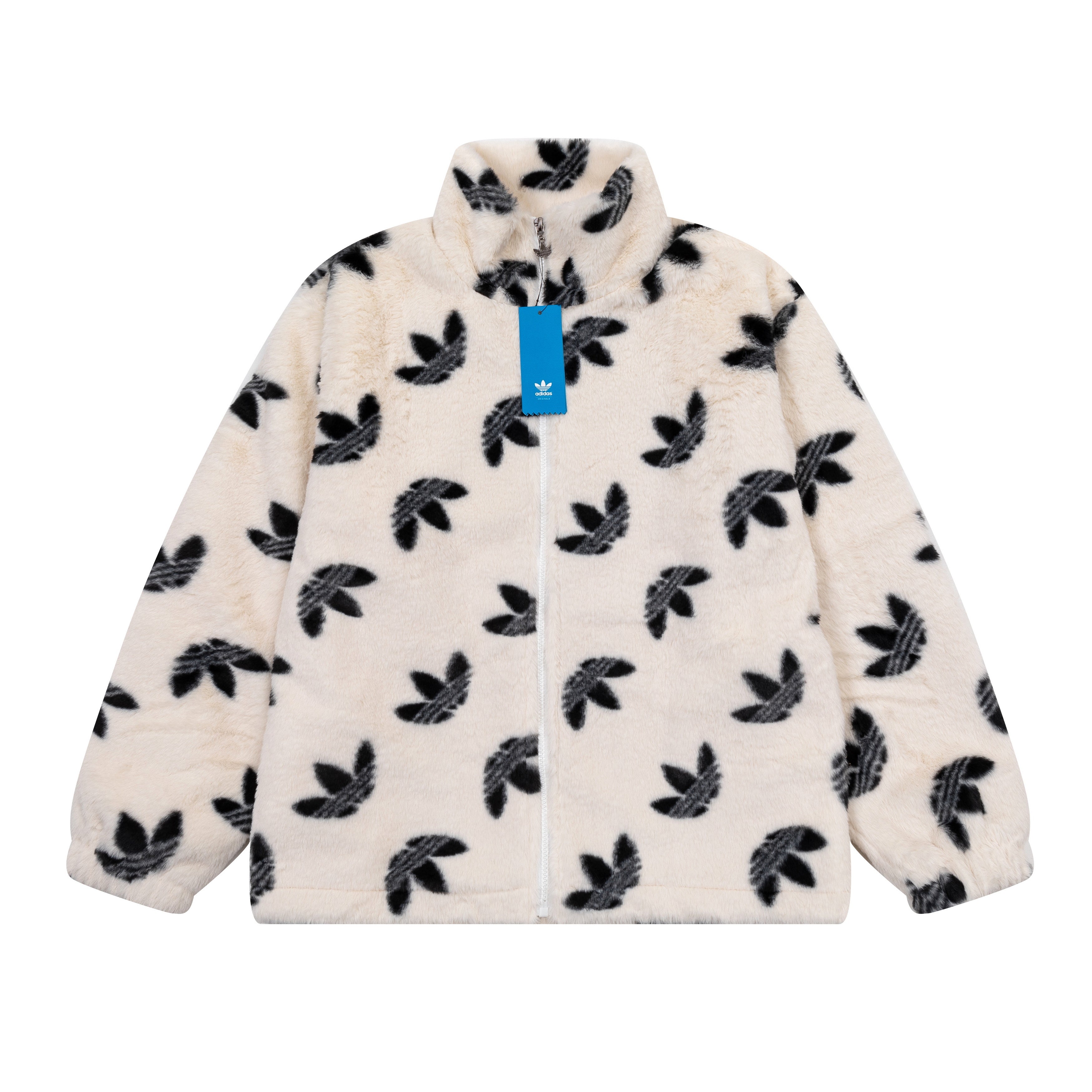 Addias Originals Monogram Sherpa Fleece Zip-Up Jacket