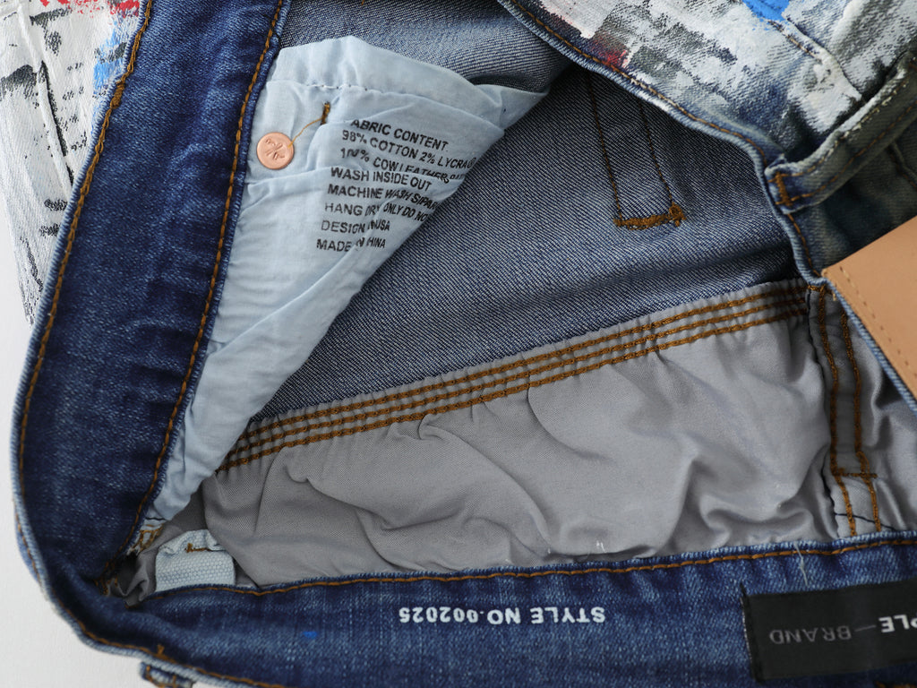 Purple Brand "Paint Splatter" Skinny Jeans”