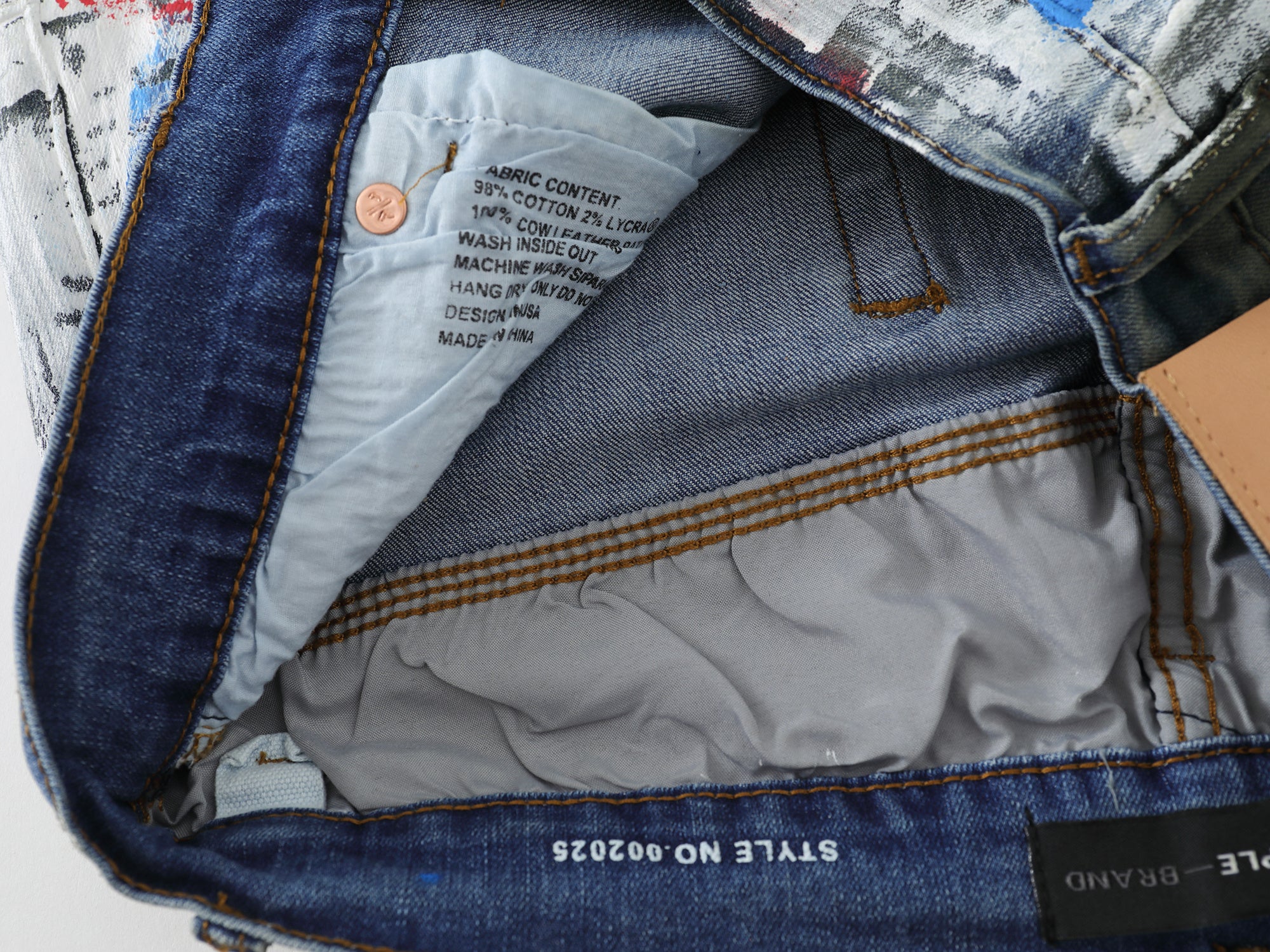 Purple Brand "Paint Splatter" Skinny Jeans”