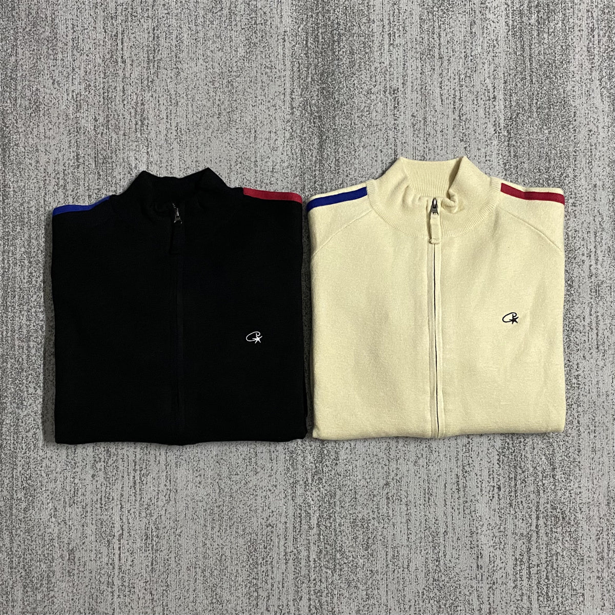 Corteiz "US / Rules The World" Knit Zip Jackets