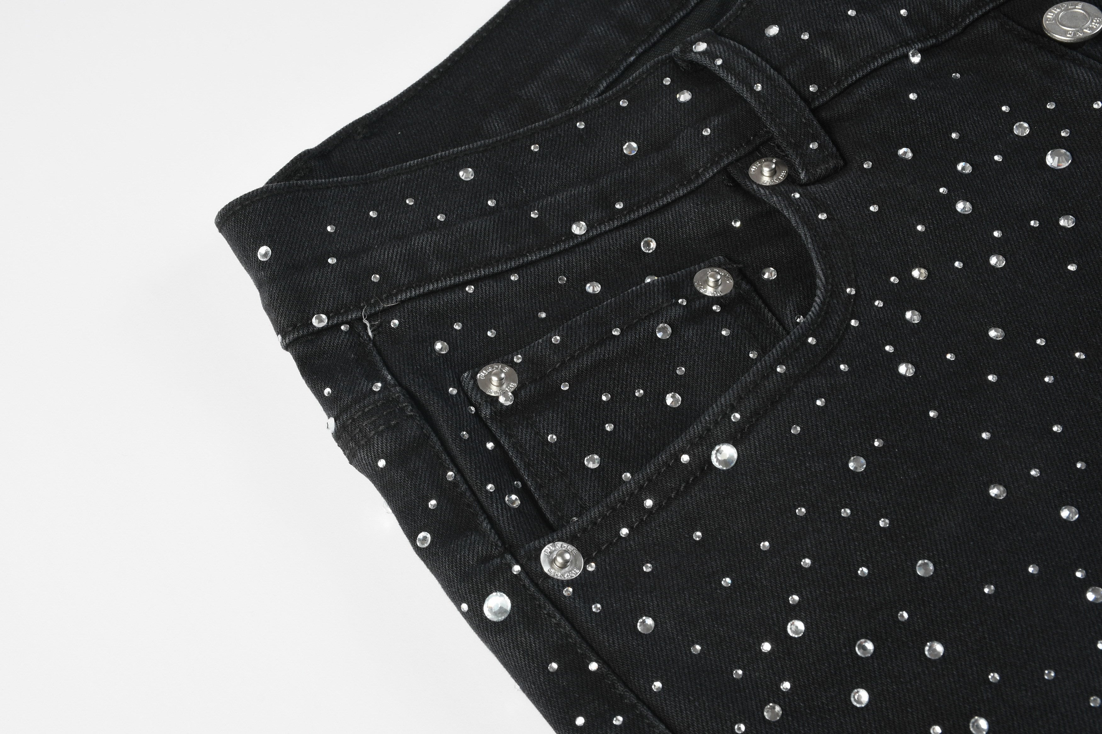Purple Brand "Crystal" / "Embellished" Skinny Jeans - Black*
