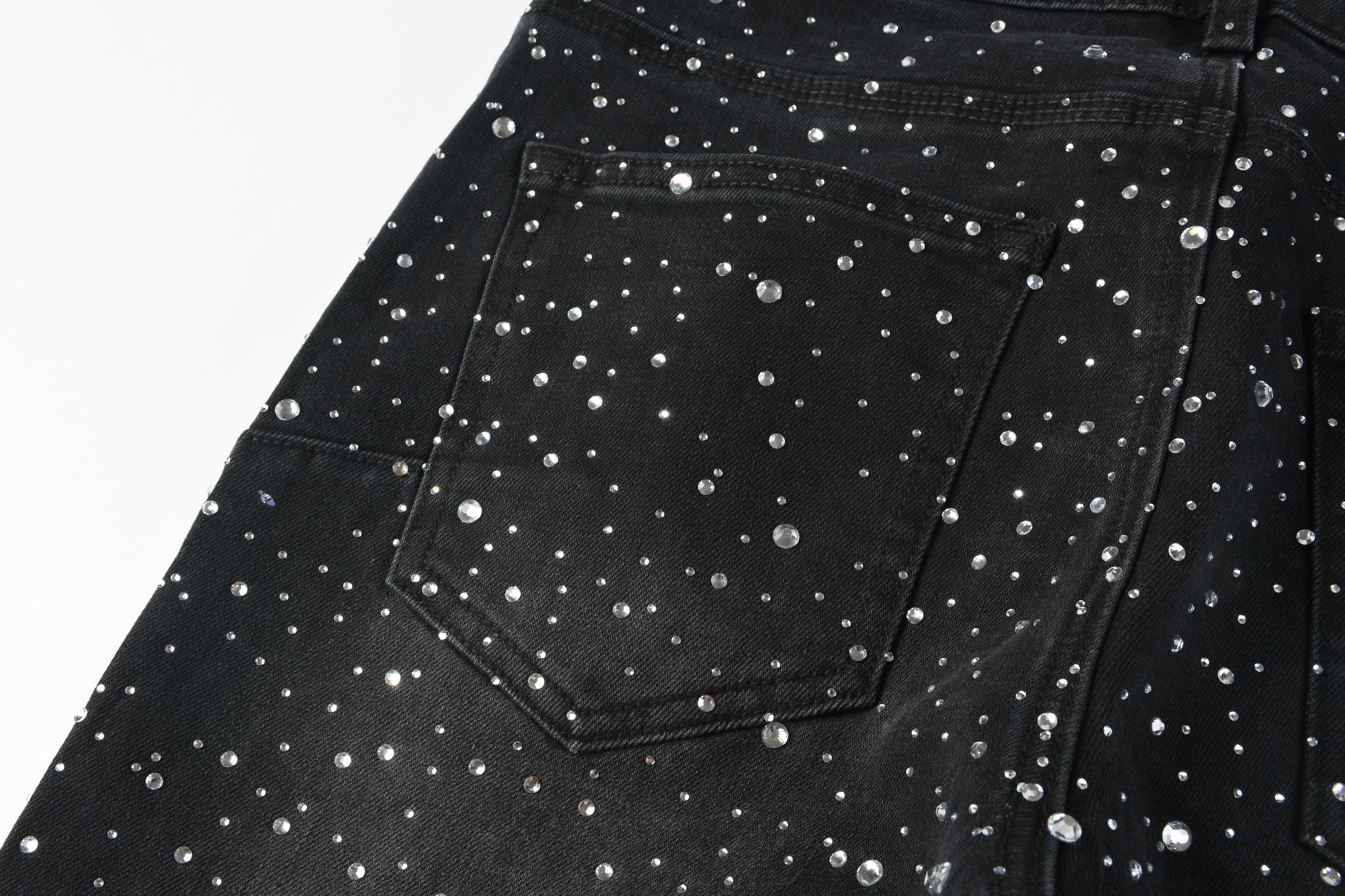 Purple Brand "Crystal" / "Embellished" Skinny Jeans - Black*