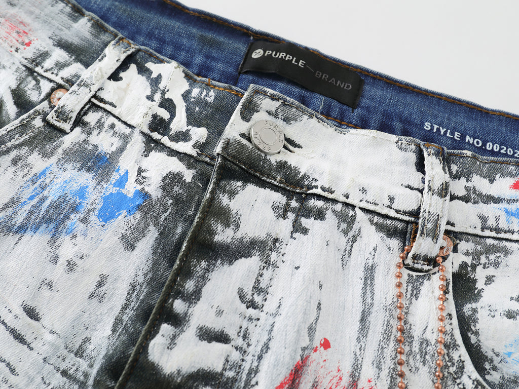Purple Brand "Paint Splatter" Skinny Jeans”