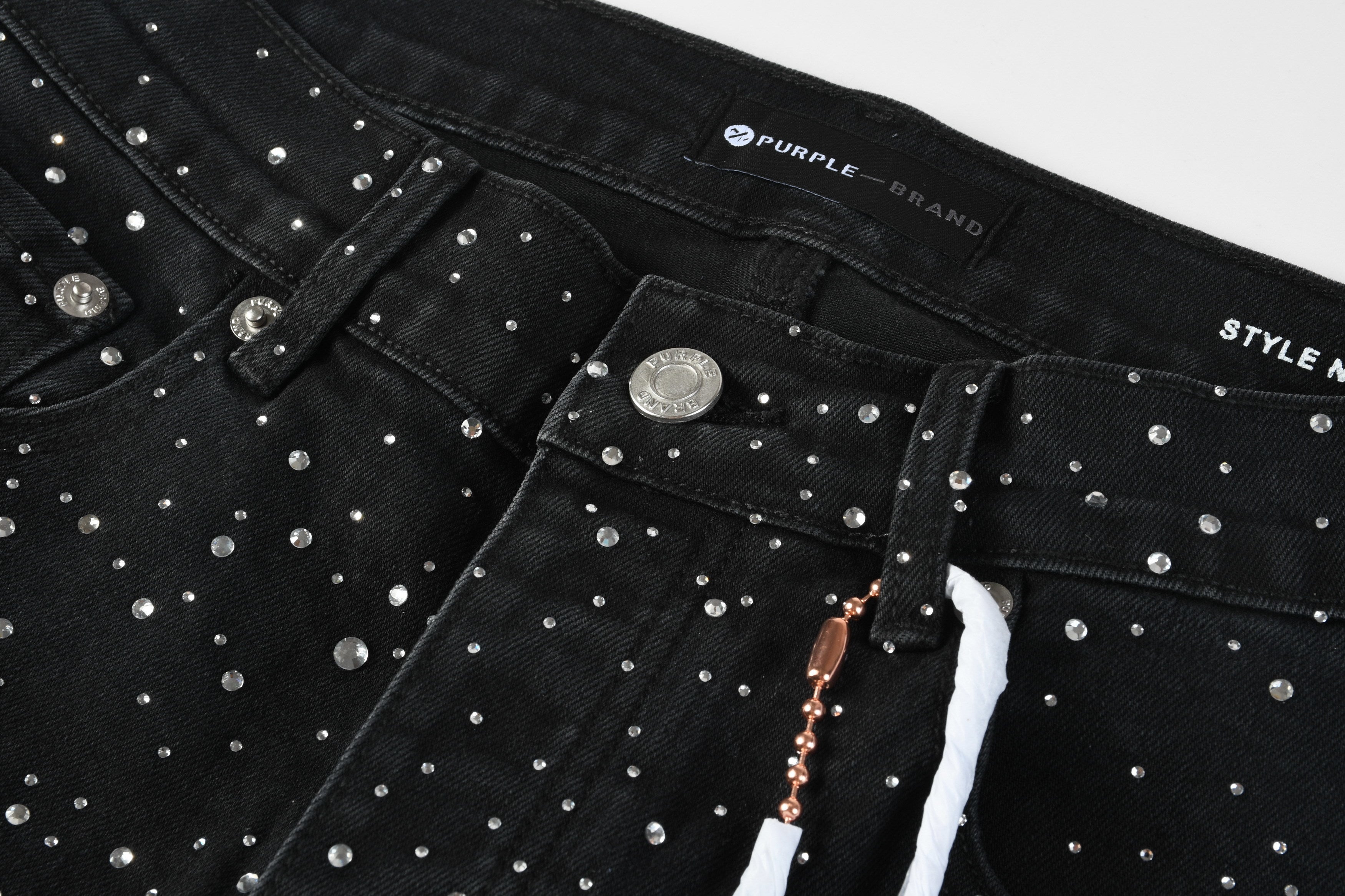 Purple Brand "Crystal" / "Embellished" Skinny Jeans - Black*