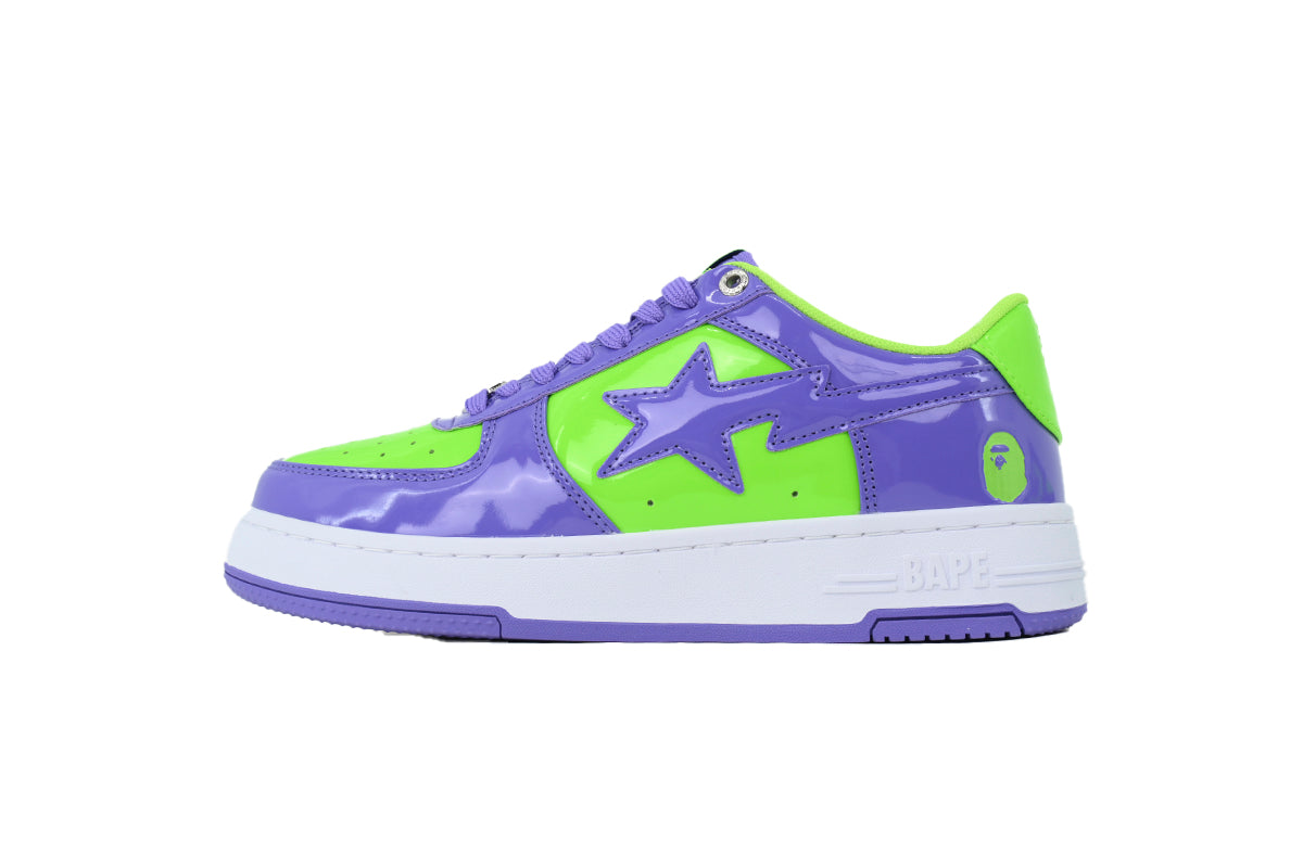 BAPE STA Low "Purple/Lime Green" Patent